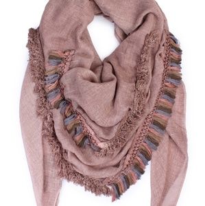 Dusty Rose Fringe Scarf